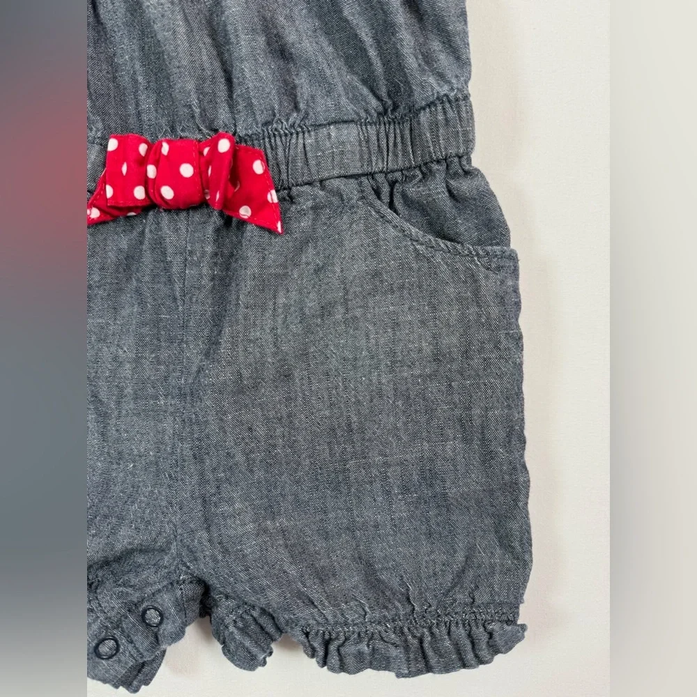 GYMBOREE Baby‎ Girls’ Chambray Smocked Ladybug Polka Dot Romper Preppy 12-18M